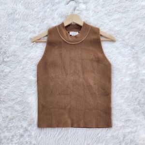 H By Halston Brown Ribbed Tank